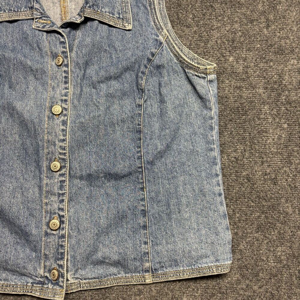Vintage GAP Denim Vest Button Up Women’s Sleeveless Top Size Large 1990s Classic - Picture 3 of 11